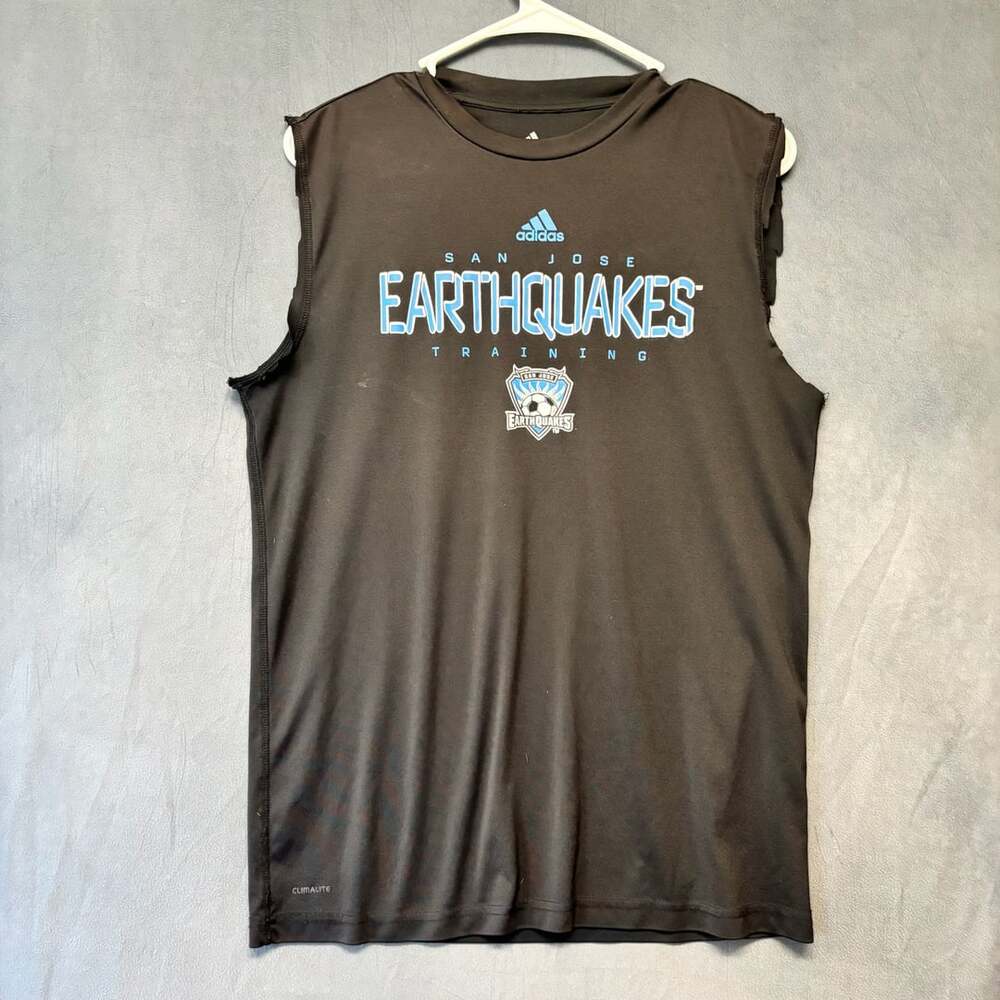 Adidas San Jose Earthquakes Training Hand Cur Tank Top Black Youth XL